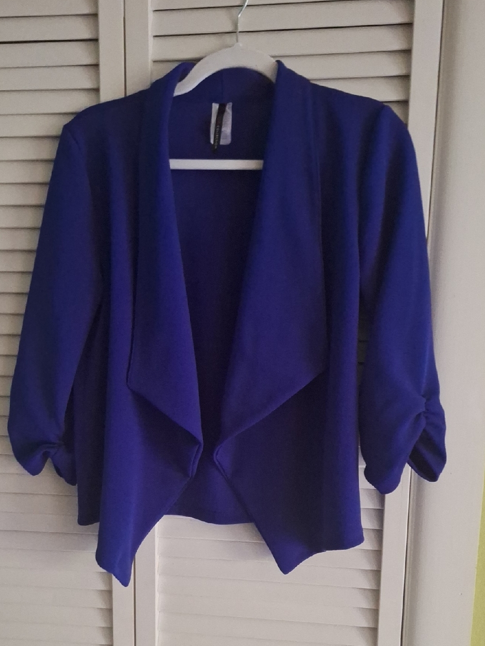 Moon Collection Cobalt Blue Draped Open-Front Cardigan